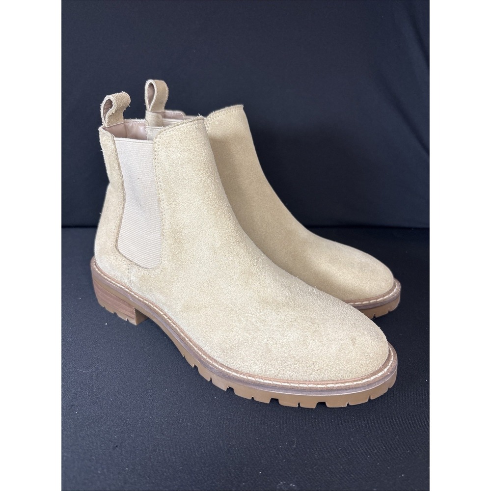 Steve Madden Leopold Chelsea Tan Suede Boots Size 7.5 Neutral Earthy Minimalist